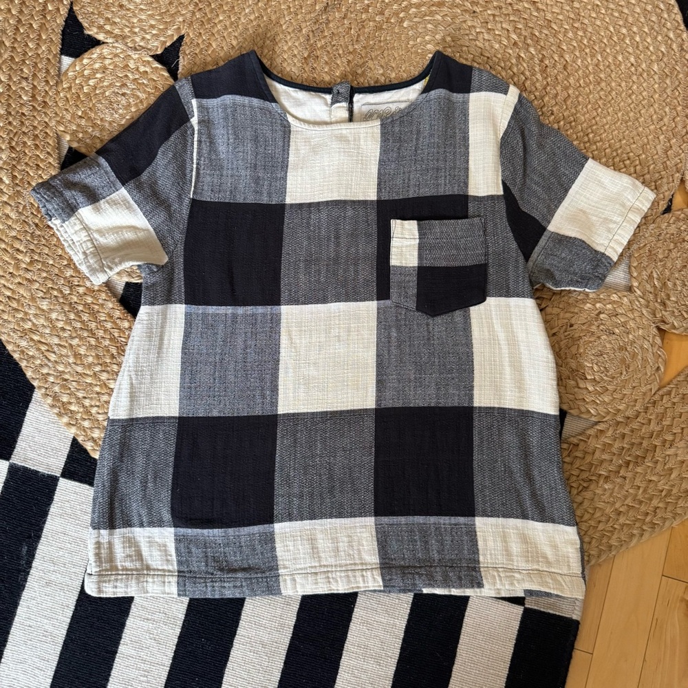 Ace & Jig Black and White Buffalo Check Short Sleeve Tee